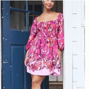 NWT By Anthropologie Alexandra Farmer Smocked Flannel Dress XS petite